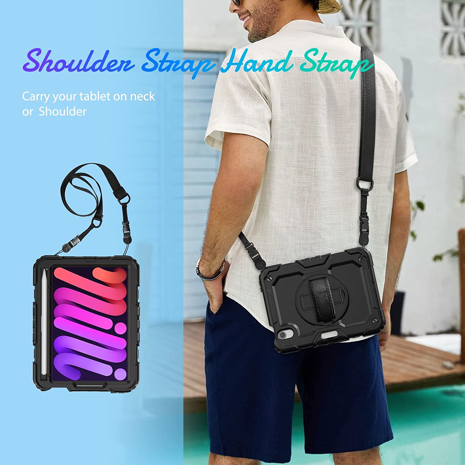 Étui robuste Defender avec sangle pour iPad 10 (10e génération) / iPad 11 (11e génération) Étui robuste Defender avec sangle pour iPad 10 (10e génération) / iPad 11 (11e génération)